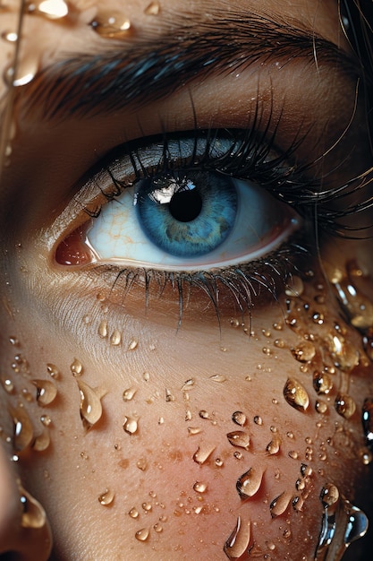 Stock photo close up macro de l'image d'une femme en portrait