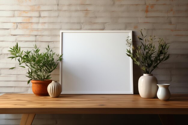 Stock Photo d'une cuisine avec cadre vide pour une maquette