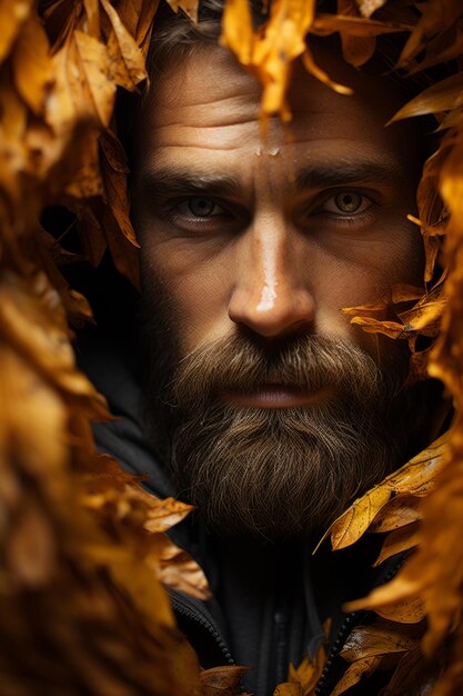 Photo stock photo du portrait d'un homme d'humeur d'automne