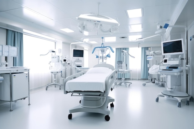 stock photo de l'intérieur de l'unité de salle d'urgence à l'hôpital Generative AI