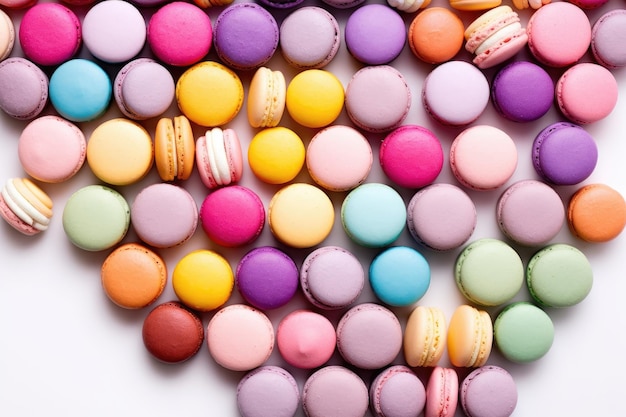 stock photo de macarons dans la photographie de nourriture de table de cuisine AI généré