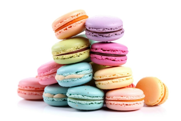 stock photo de macarons dans la photographie de nourriture de table de cuisine AI généré