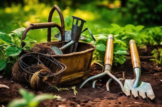 stock photo of Outils agricoles Stock Photos photographie Généré AI