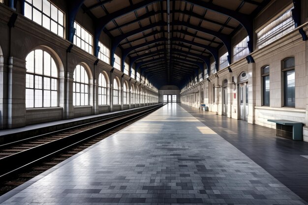 stock photo de photographie de gare vide AI généré