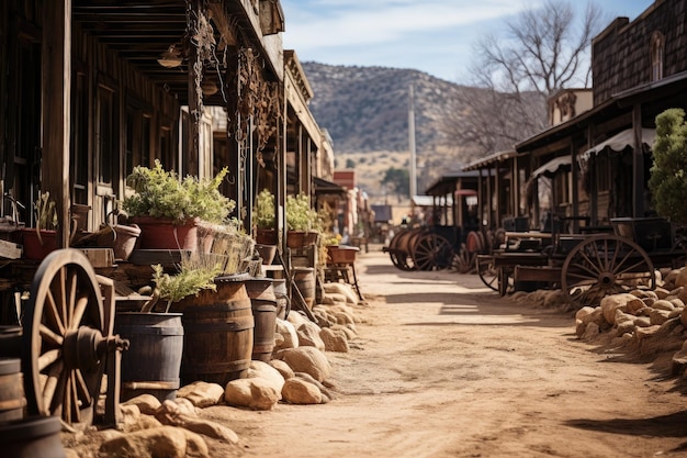 Stock photo de la vieille ville de l'Ouest où vivaient les cowboys
