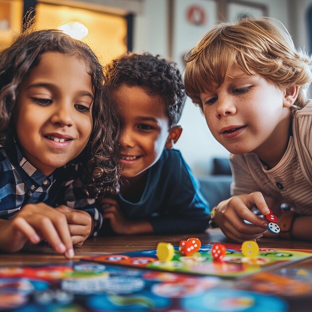 Photo stratégies ludiques les enfants s'intéressent aux défis des jeux de société