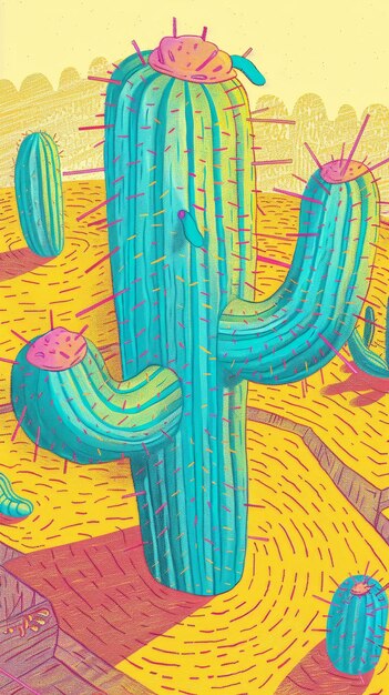 Photo les stratégies de survie des cactus et des créatures rares aléatoires qui les appellent oasis dialogues désertiques