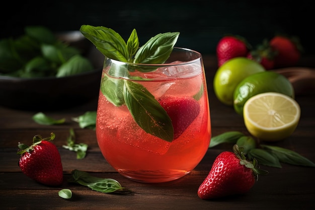 Strawberry Basil Smash Un cocktail fruité et herbacé