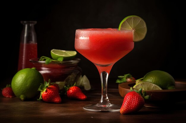 Strawberry Daiquiri Un cocktail fruité et rafraîchissant