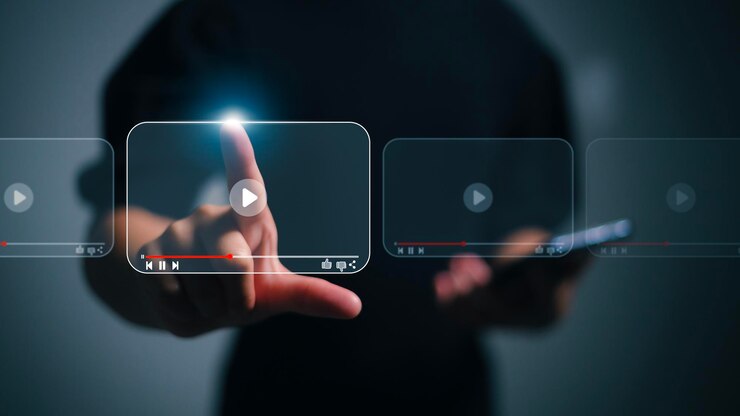 Photo streaming en ligne regarder des vidéos sur internet spectacle de concert en direct ou concept de tutoriel