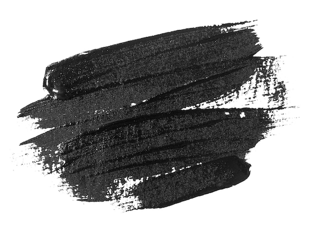 Stroke de pinceau noir isolé sur blanc