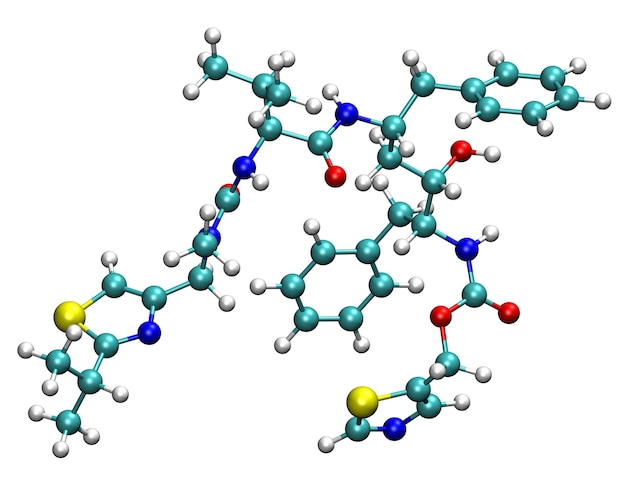 Structure 3d Du Ritonavir, Un Médicament Antiviral Contre Le Coronavirus Covid-19 Et Le Vih