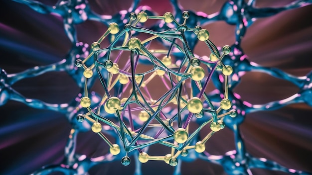 Structure abstraite de la molécule ou de l'atome pour le contexte scientifique