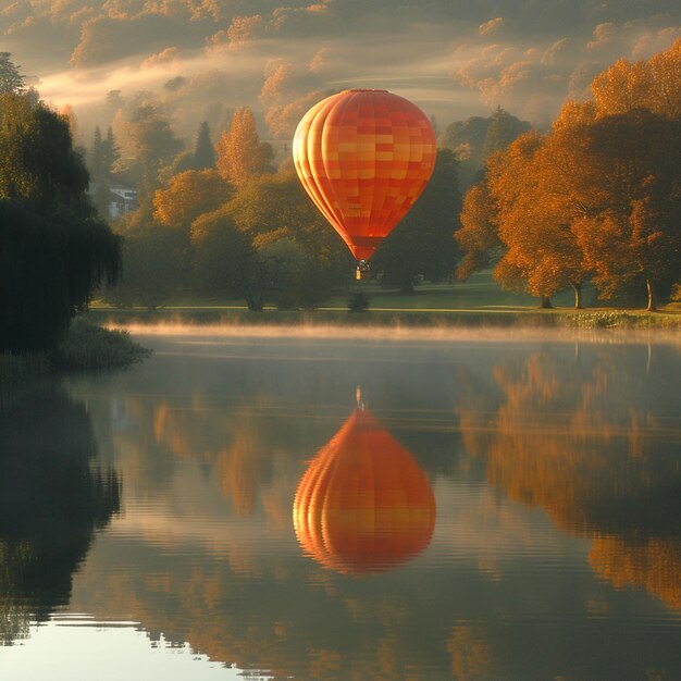 Une structure aérienne fantastique de ballons flottant dans le ciel