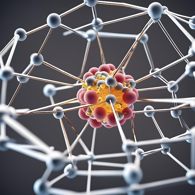 La structure atomique et la recherche L'intelligence artificielle et l'illustration scientifique en 3D générées par l'IA