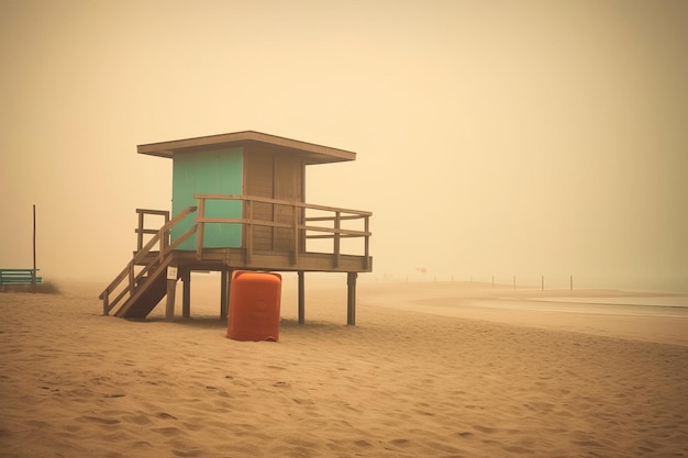 Structure bâtie sur un paysage de plage