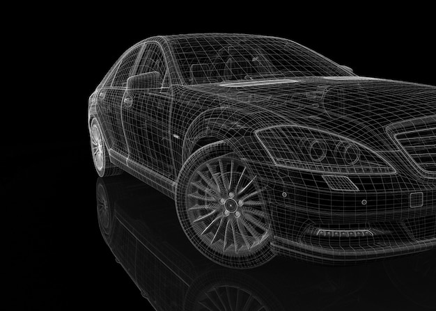 Structure de carrosserie modèle 3D de voiture