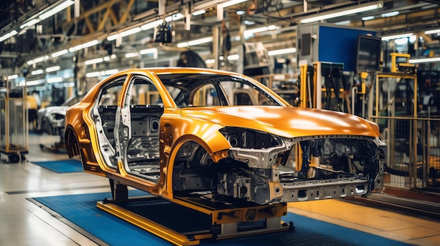 Structure de châssis de voiture sur la ligne de fabrication et de transport d'automobiles