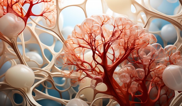 Structure complexe avec alvéoles AI générées