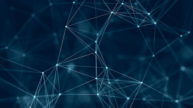Structure de connexion au réseau Arrière-plan numérique abstrait Arrière-plan scientifique Rendu 3D