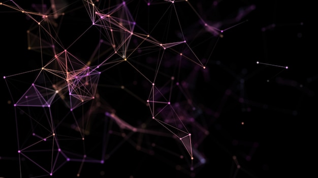 Structure de connexion au réseau cybernétique Technologie connecter des données volumineuses Fond scientifique Fond futuriste d'affaires Rendu 3D