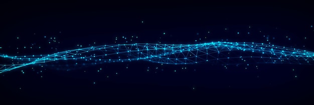 Structure de connexion au réseau mondial futuriste Flux de données numériques de cybersécurité Concept de fond scientifique Rendu 3D