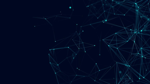 Structure de connexion réseau Fond numérique avec points et lignes Visualisation Big Data Rendu 3D