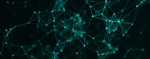 Structure de connexion réseau Fond numérique avec points et lignes Visualisation Big Data Rendu 3D