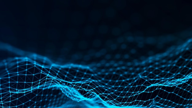 Structure de connexion réseau Fond technologique abstrait Fond scientifique Fond numérique Big data Rendu 3d