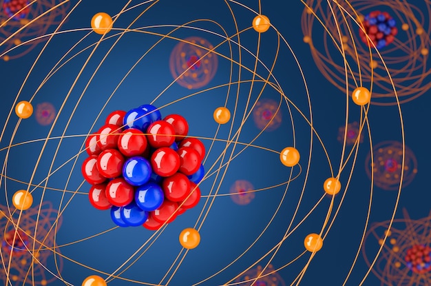 Photo structure du rendu 3d de l'atome