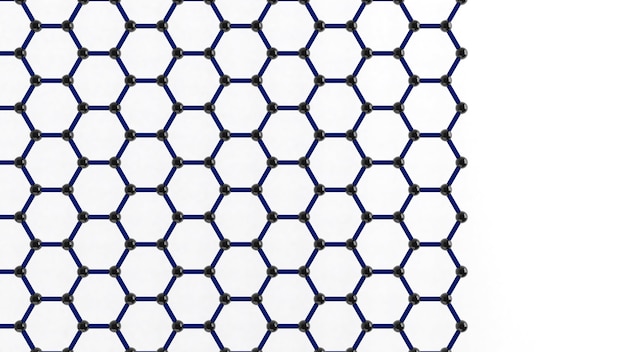 La structure de forme de la nanotechnologie, la nanotechnologie du futur, le graphène, le rendu 3d