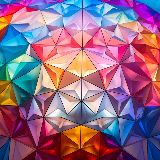 Une structure géodésique fascinante aux couleurs vives et aux motifs géométriques intricats