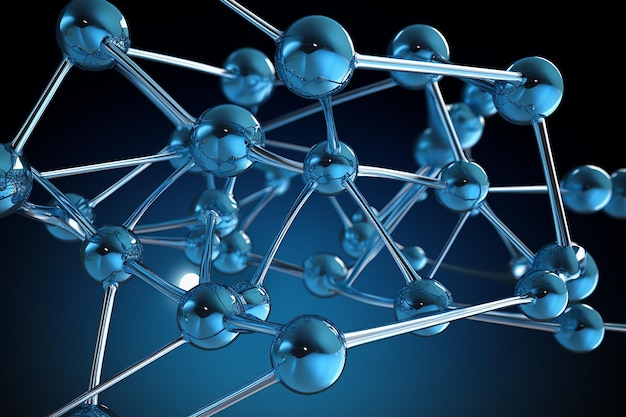 Photo structure moléculaire bleue