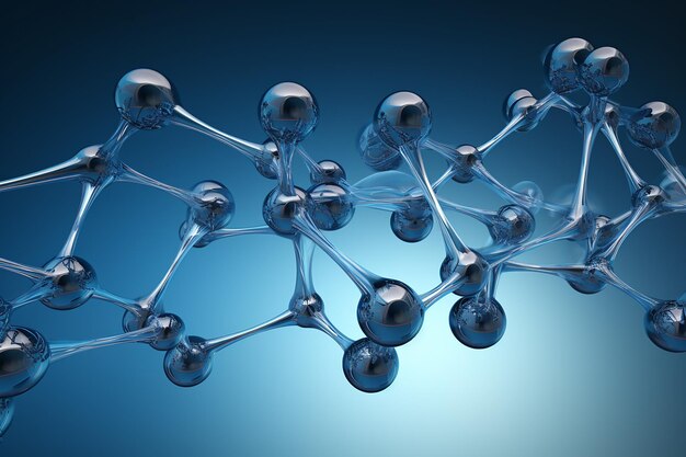 Photo structure moléculaire bleue