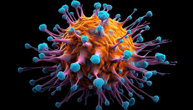 Structure moléculaire des cellules cancéreuses sous grossissement