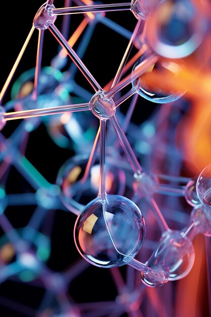 Photo structure des molécules d'ions sous forme liquide