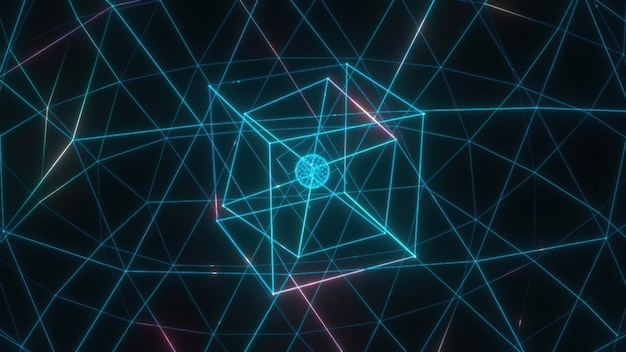 Structure numérique bleue générée par ordinateur