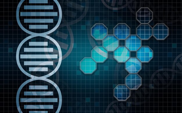Photo structures d'adn et éléments d'hexagones