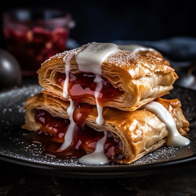 Un Strudels avec arrière-plan flou