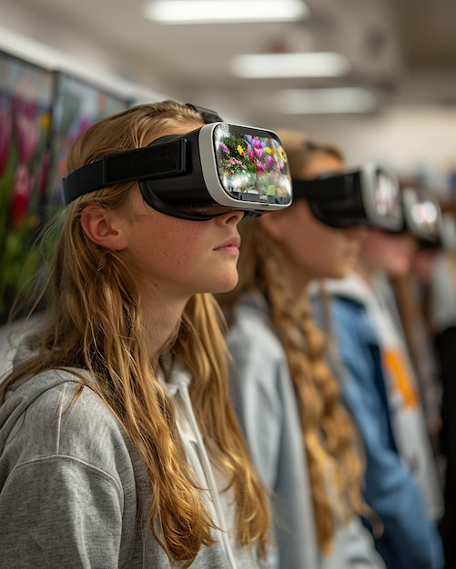 Photo students creating a virtual reality experience background