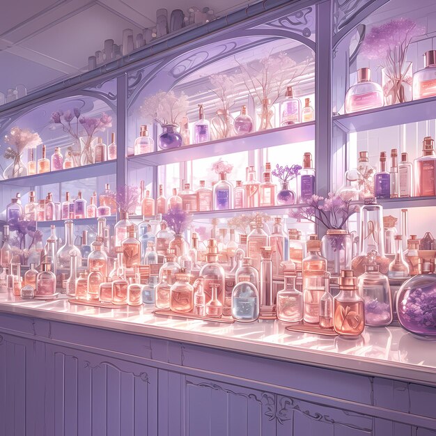 Studio de parfumerie éthérique avec une exposition époustouflante