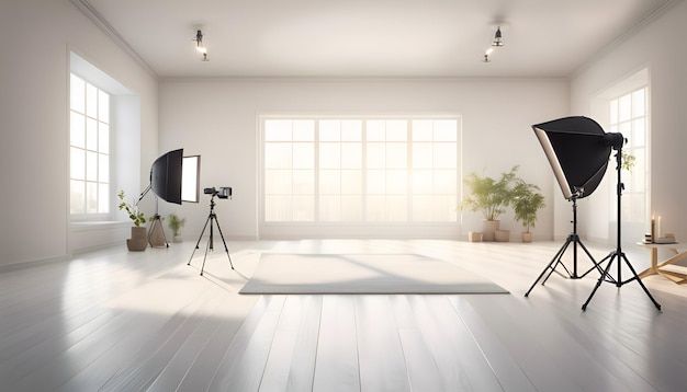 Studio de photographie blanc moderne