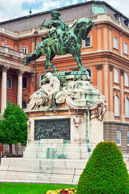 Styatue de Savoyai Eugen, près du Palais Royal de Budapest. Hongrie.