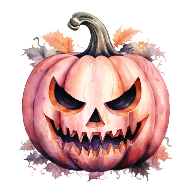 Le style d'aquarelle de la citrouille d'Halloween