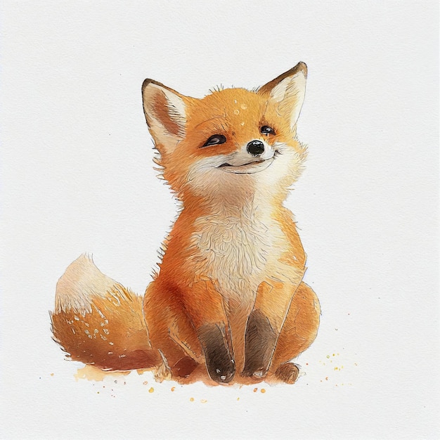 Style aquarelle de renard IA générative