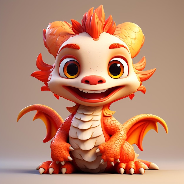 Style artistique mignon de dessin animé de dragon du zodiaque chinois