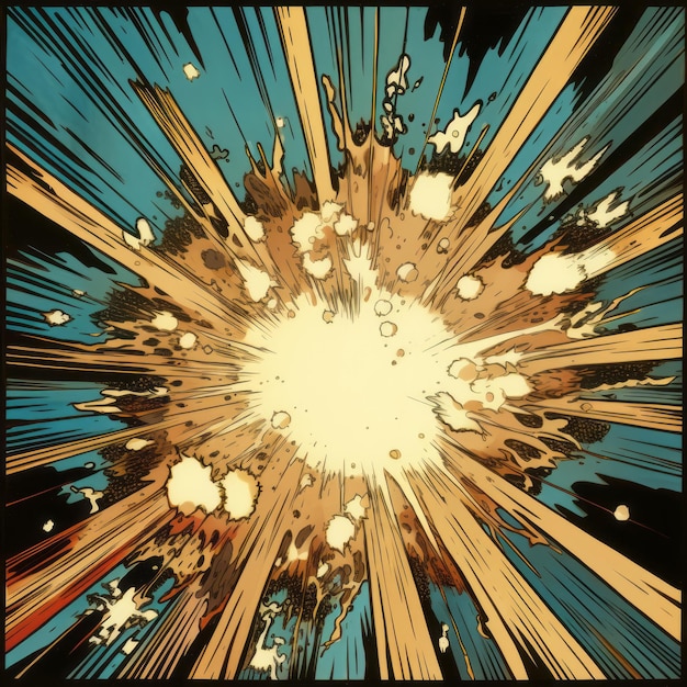 Le style de la bande dessinée rétro Atomic Bolt Explosion Print vintage