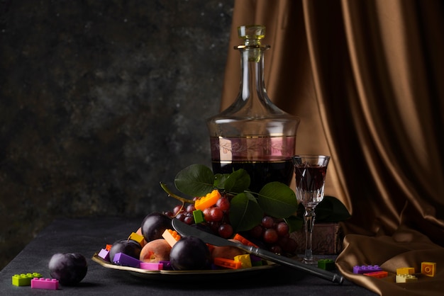 Photo style baroque avec fruits sur assiette