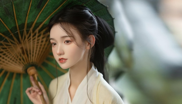 Photo style chinois asiatique hanfu femmes sexy beauté