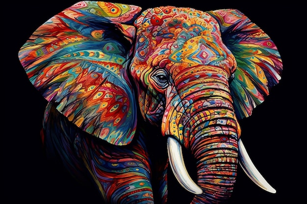 Le style coloré de l'éléphant